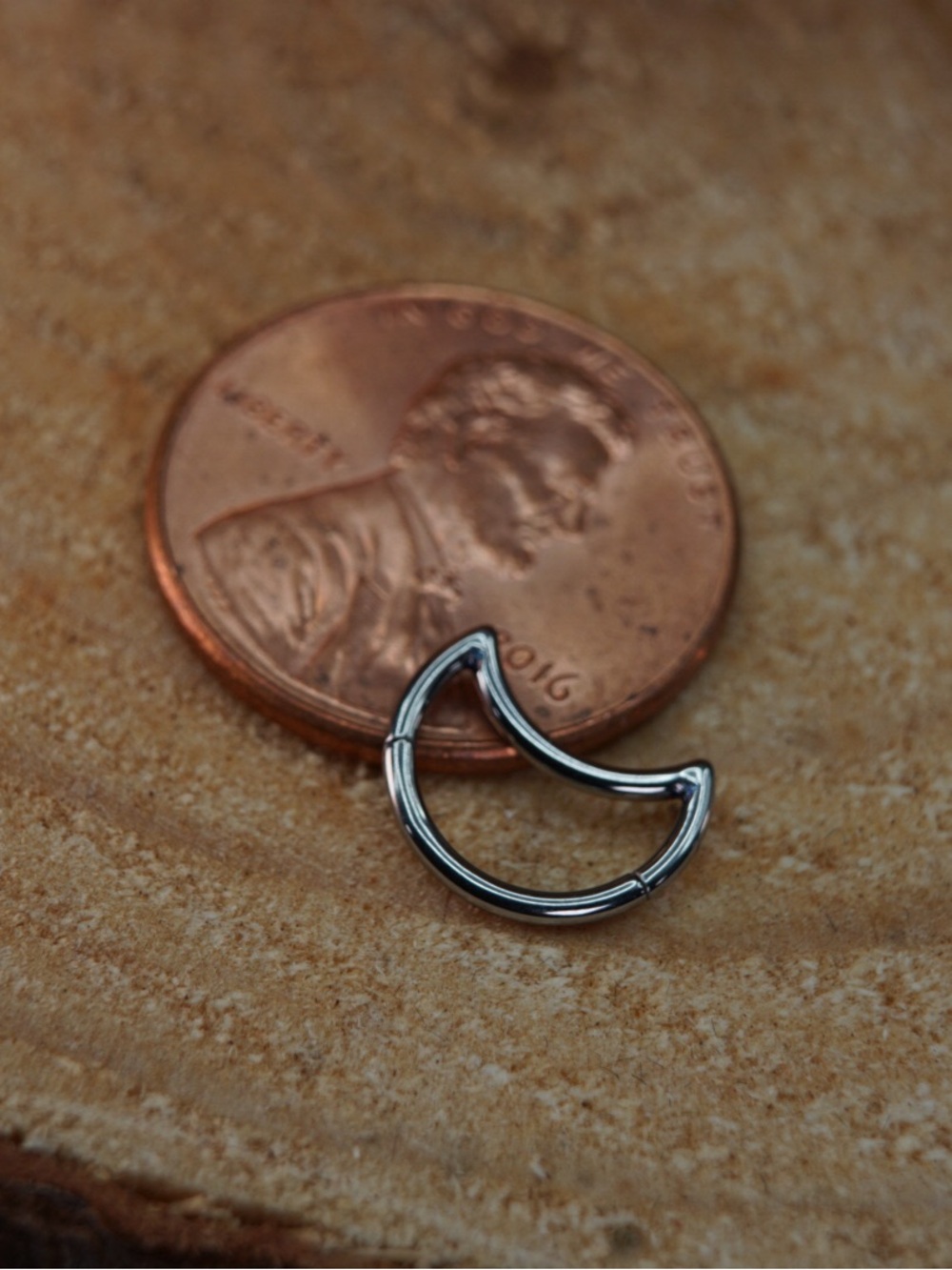 Titanium Crescent Moon Clicker - Picture 2 of 2